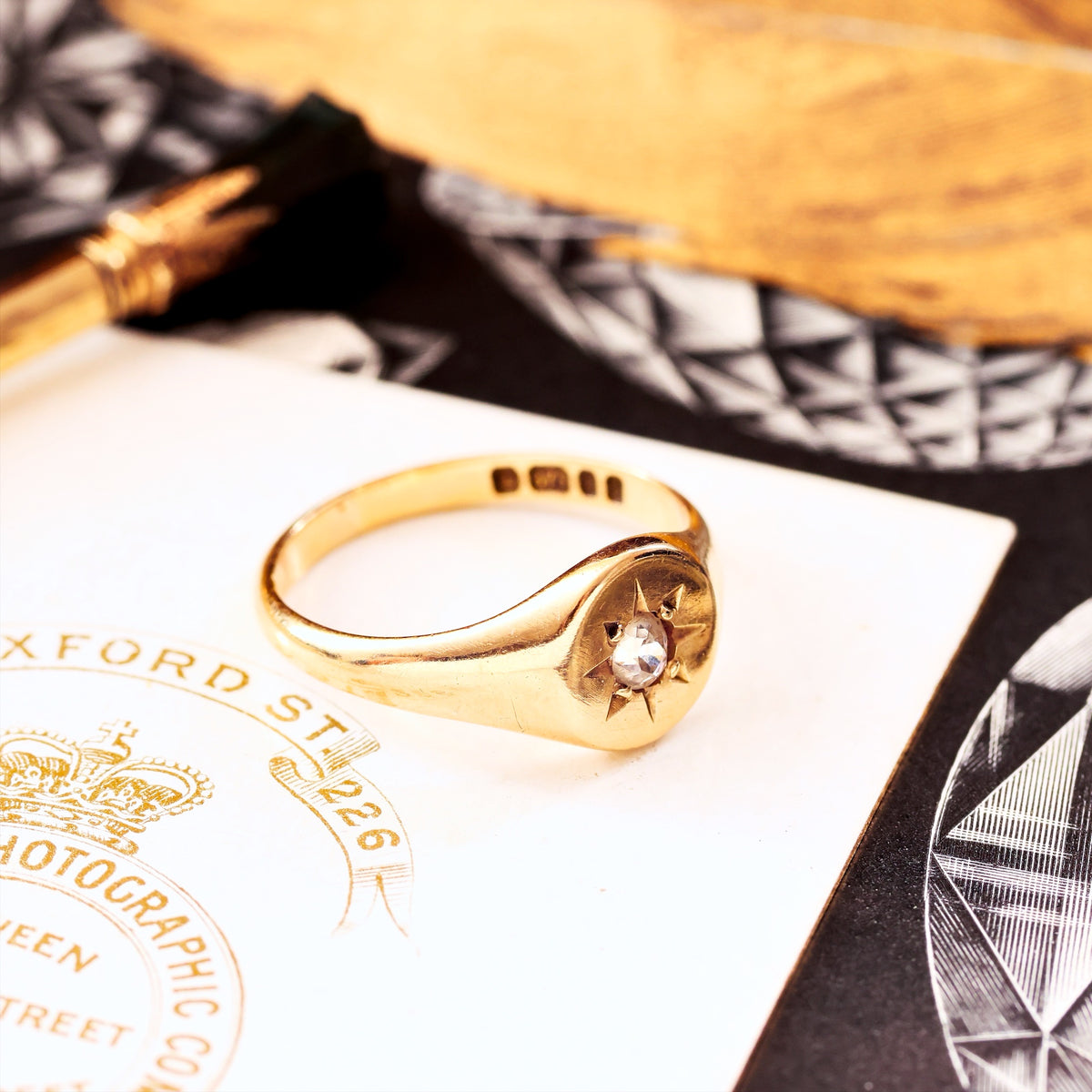 Vintage 'Guiding Star' Diamond Signet Ring