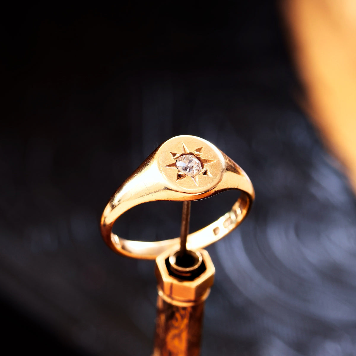 Vintage 'Guiding Star' Diamond Signet Ring