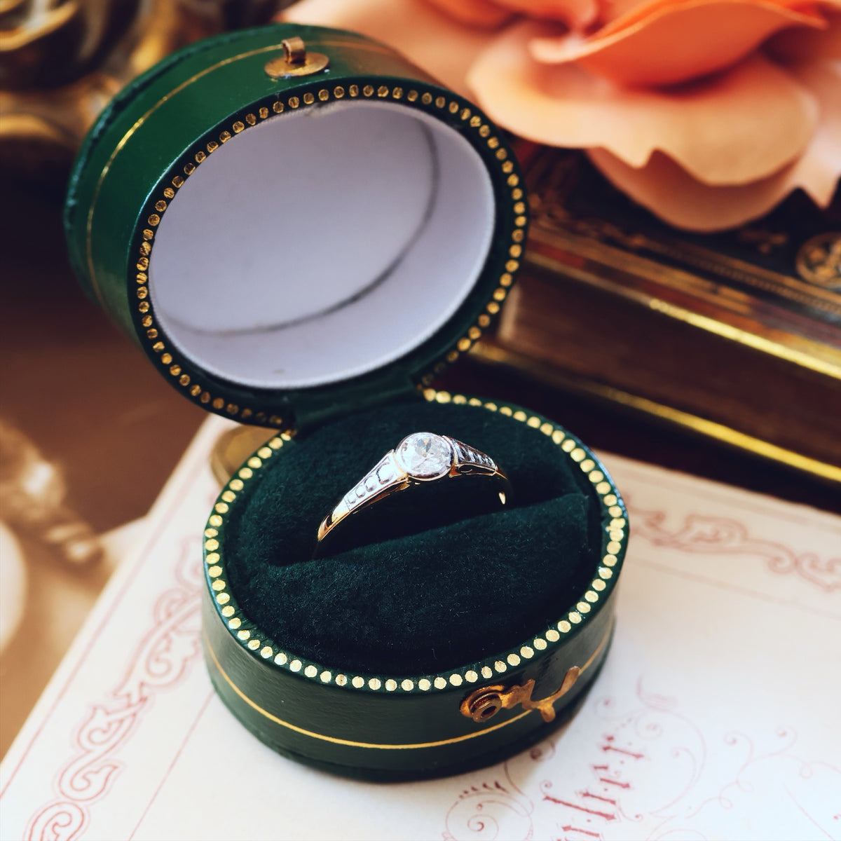 Pretty Vintage Hand Cut Diamond Engagement Ring