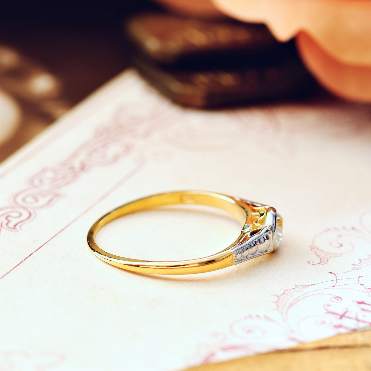 Pretty Vintage Hand Cut Diamond Engagement Ring