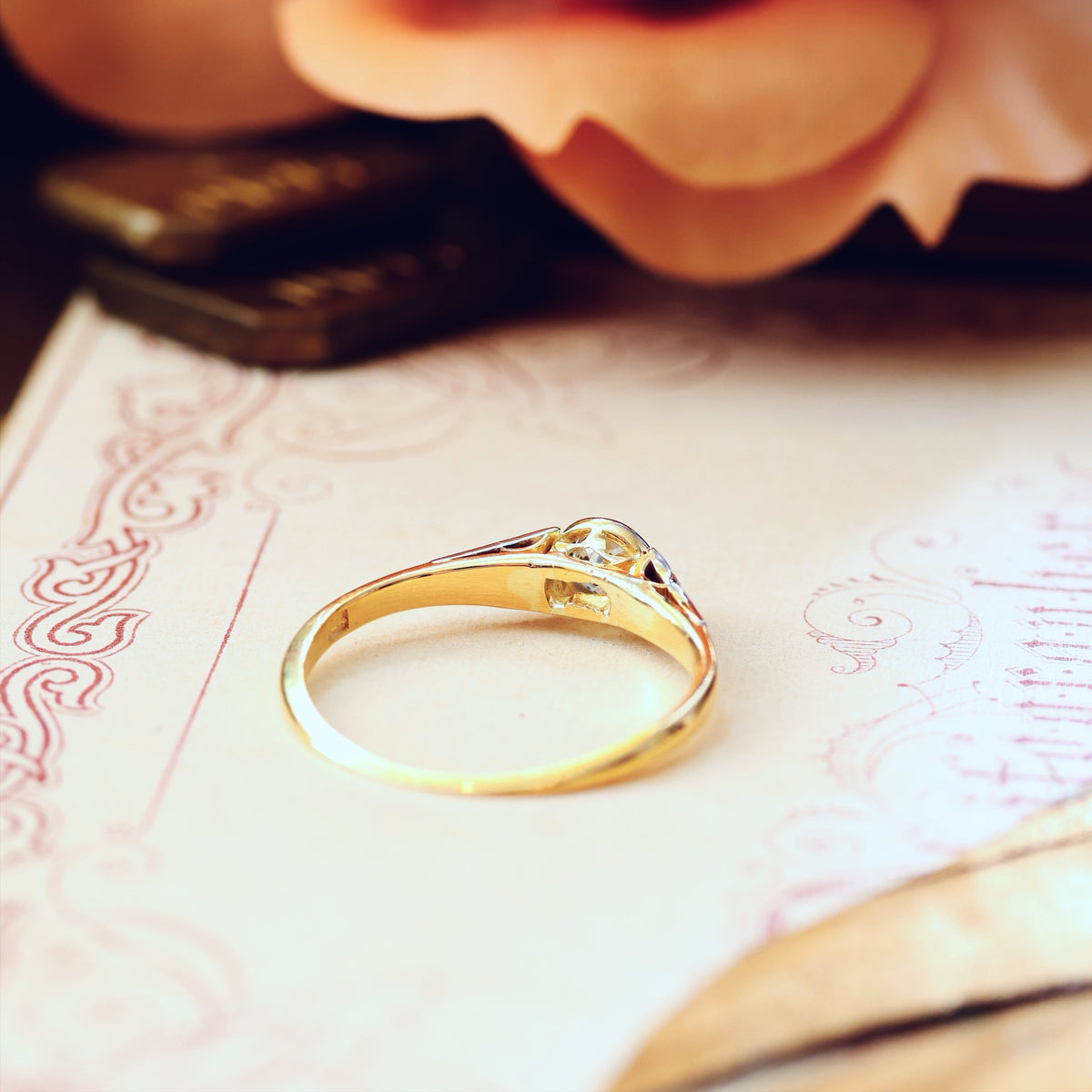 Pretty Vintage Hand Cut Diamond Engagement Ring