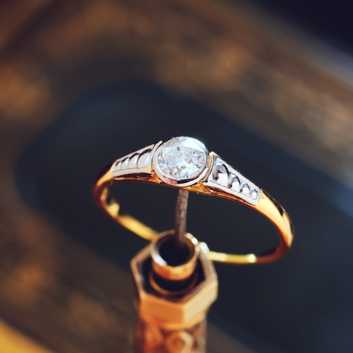 Pretty Vintage Hand Cut Diamond Engagement Ring