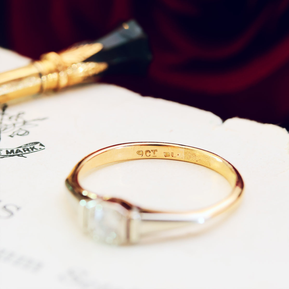 Pristine Vintage Hand Cut Diamond Engagement Ring