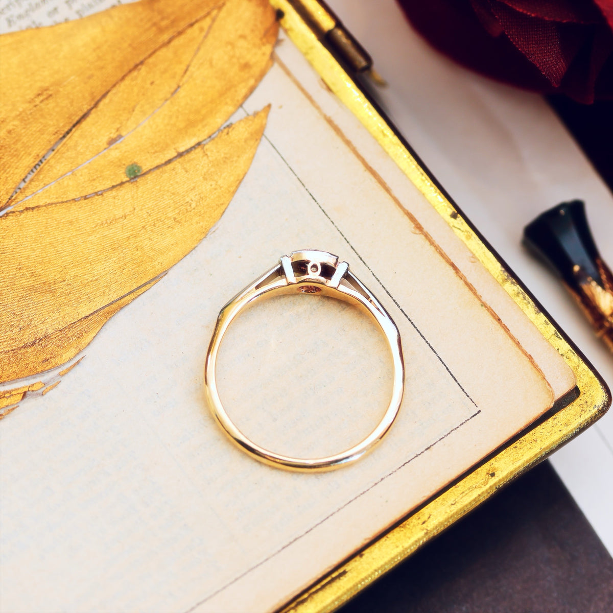 Pristine Vintage Hand Cut Diamond Engagement Ring