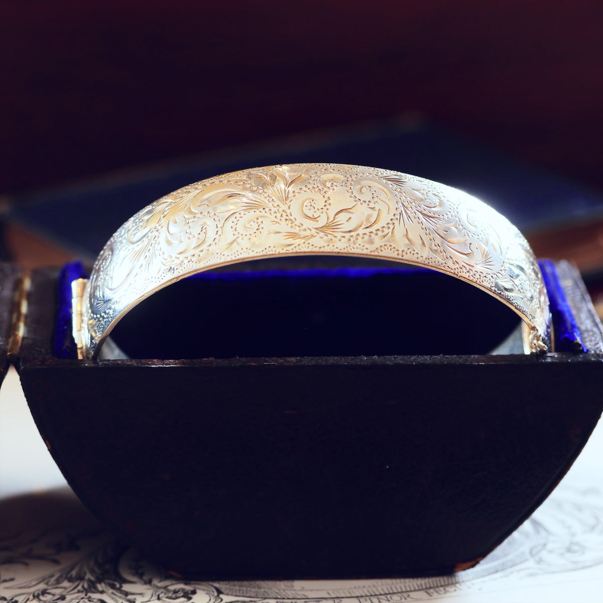 Hand Engraved Date 1962 Silver Bangle