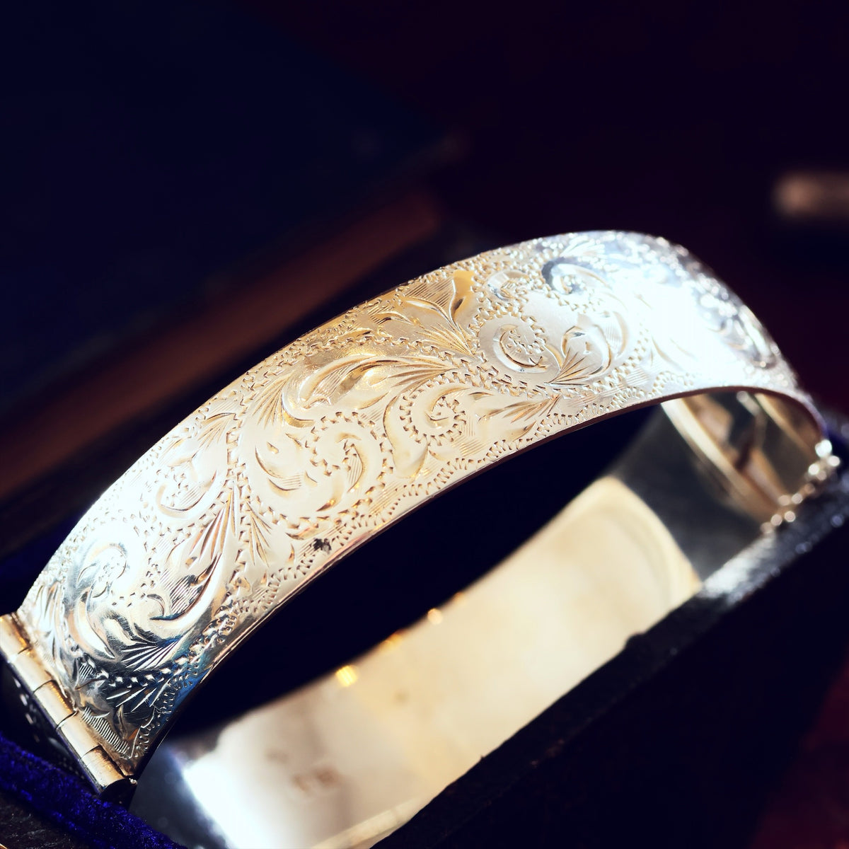 Hand Engraved Date 1962 Silver Bangle