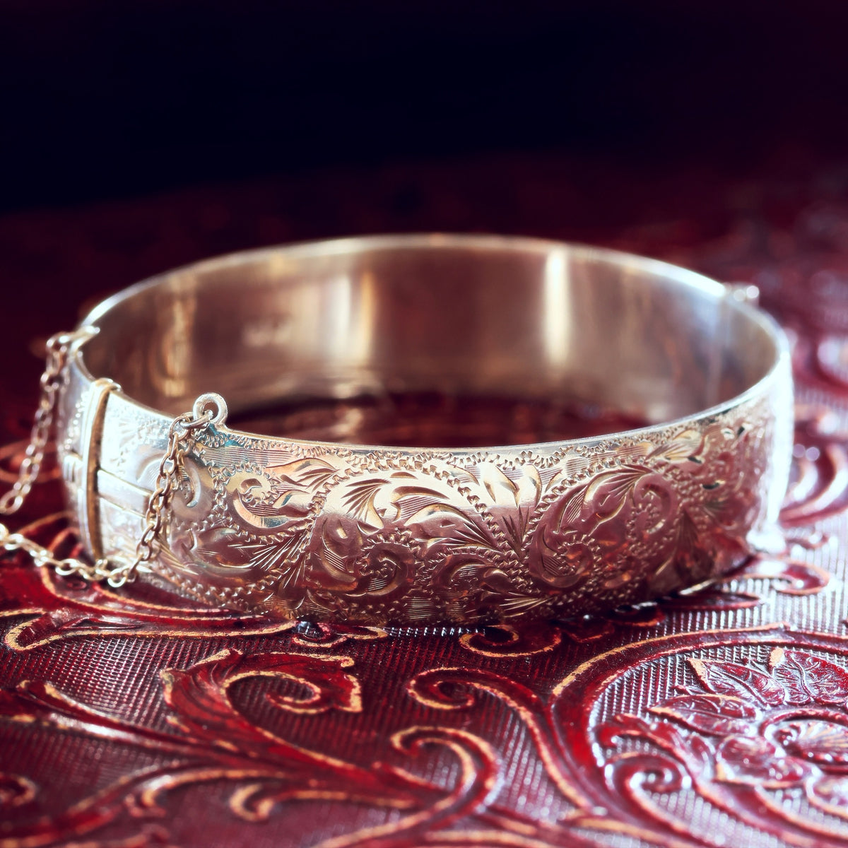 Hand Engraved Date 1962 Silver Bangle