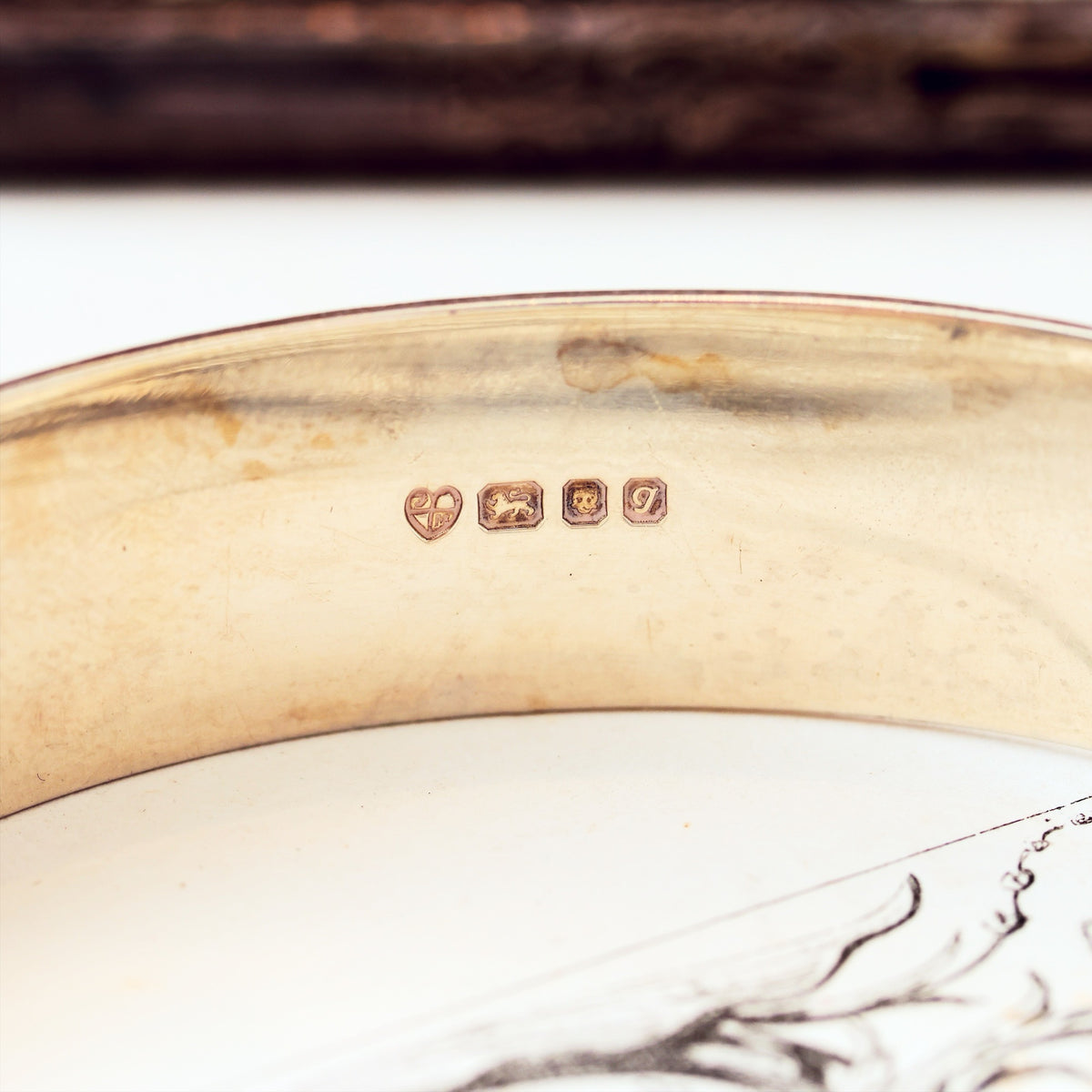 Hand Engraved Date 1962 Silver Bangle