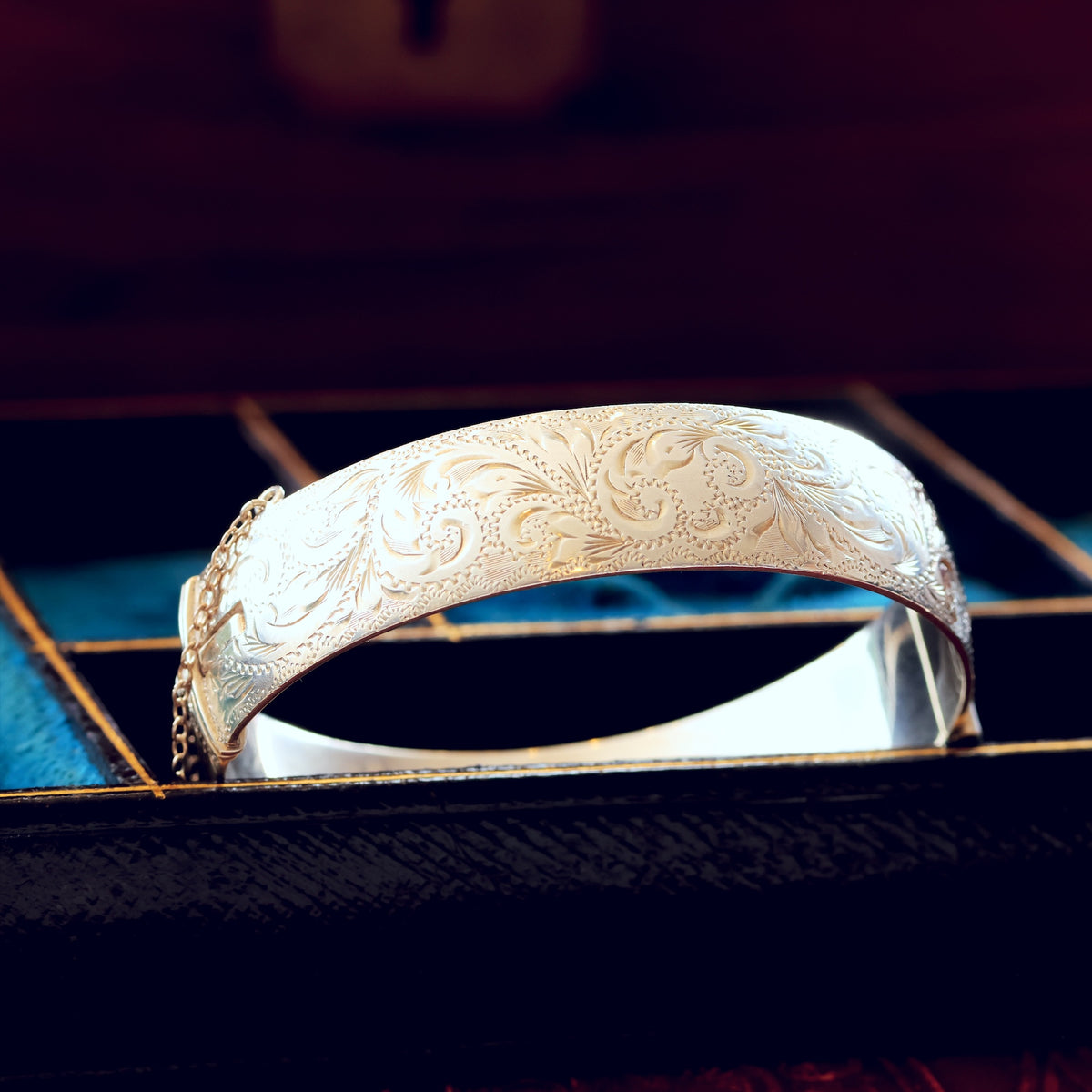 Hand Engraved Date 1962 Silver Bangle