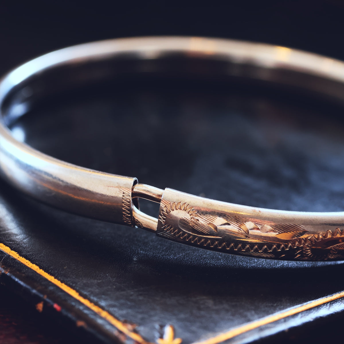 Hand Engraved Date 1981 Silver Bangle