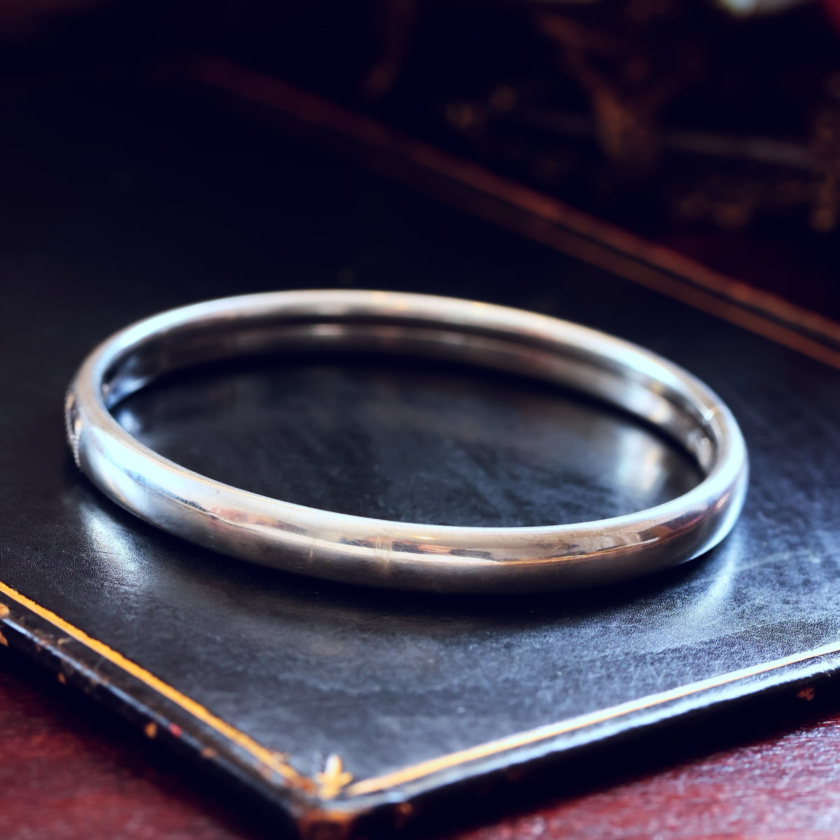 Hand Engraved Date 1981 Silver Bangle
