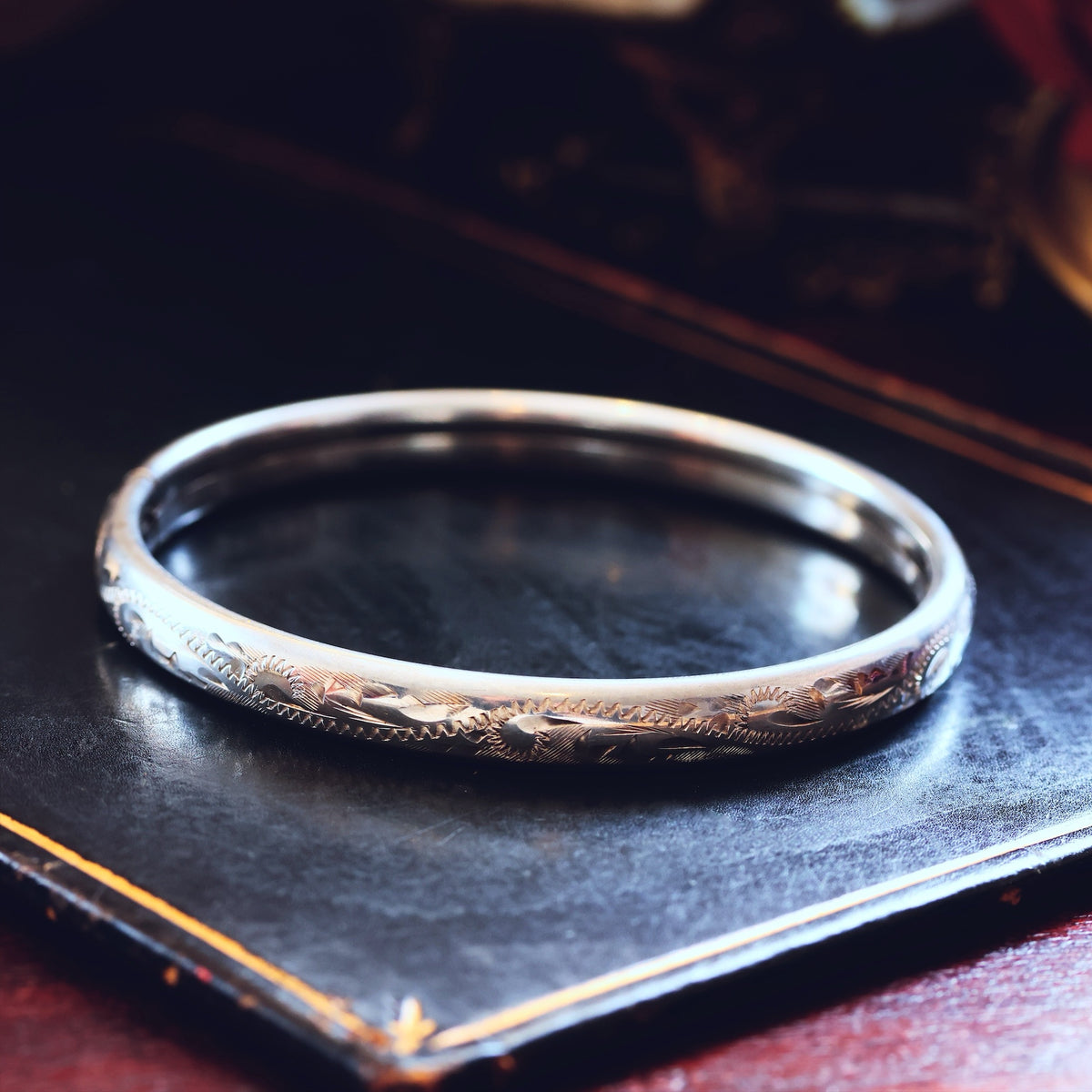 Hand Engraved Date 1981 Silver Bangle