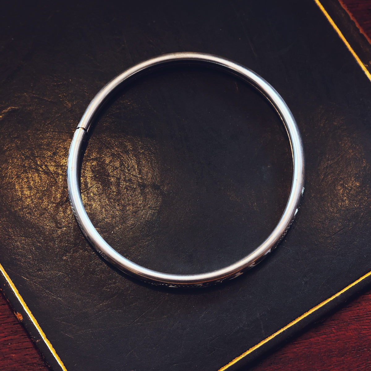 Hand Engraved Date 1981 Silver Bangle