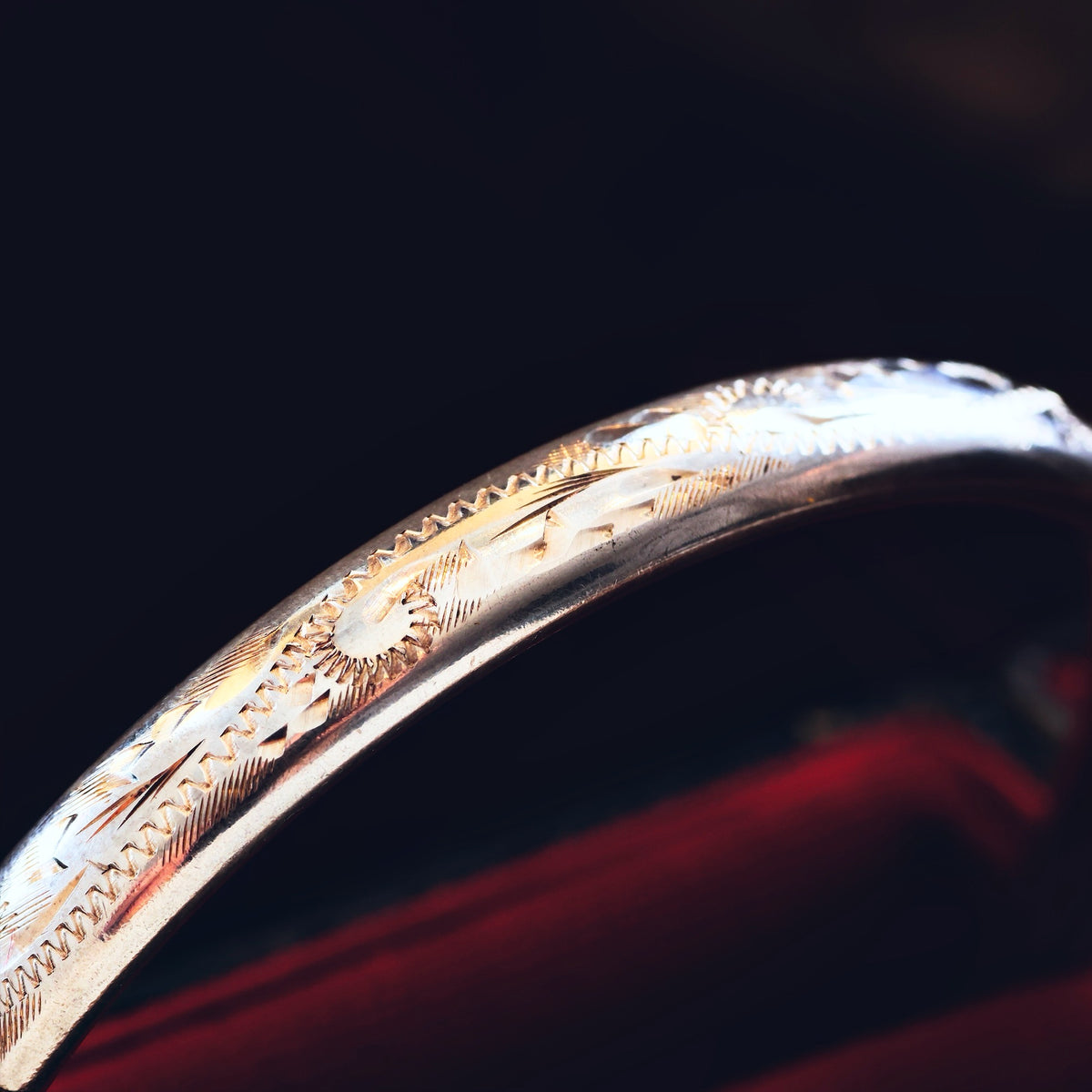 Hand Engraved Date 1981 Silver Bangle