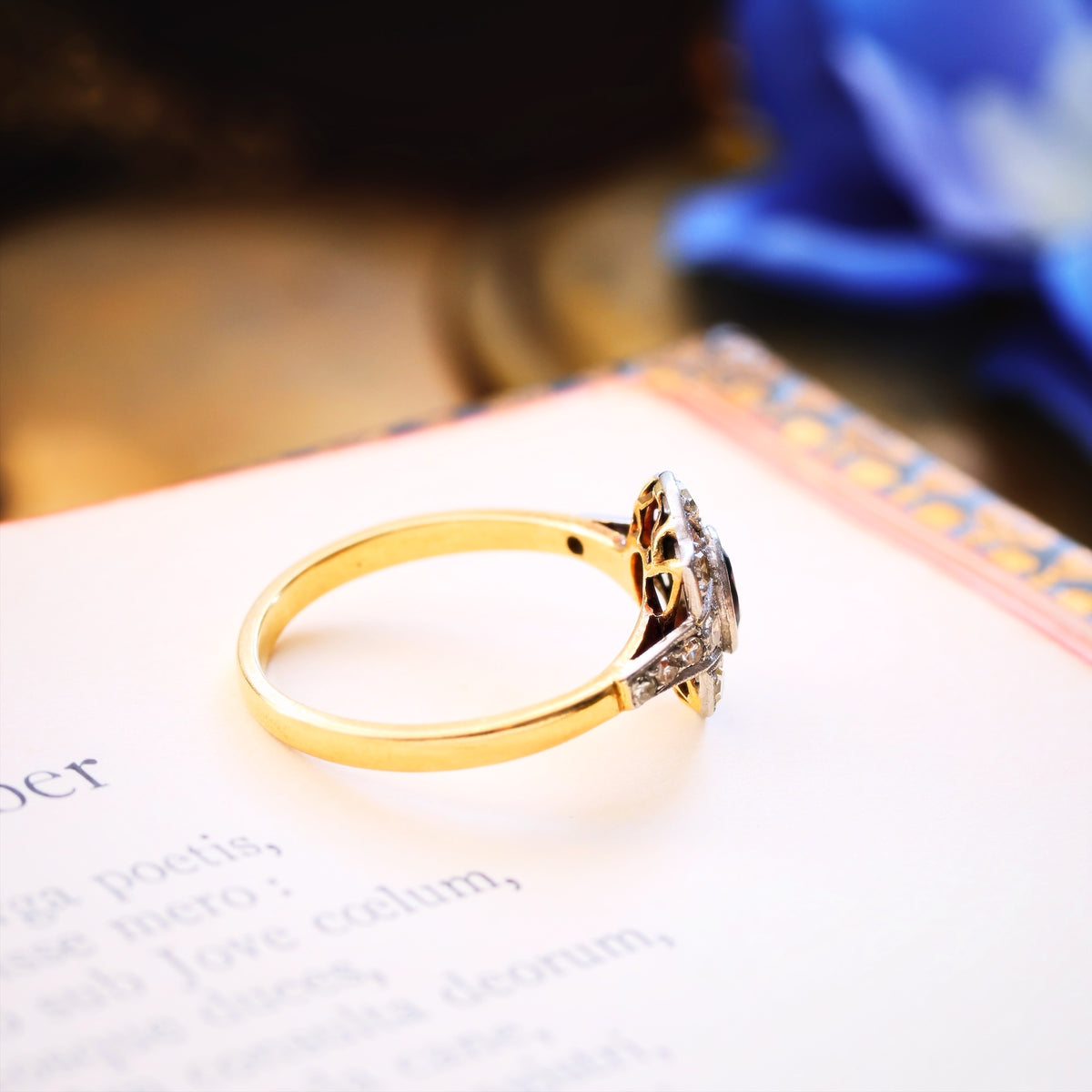 Vintage Hand Made Art Deco Sapphire & Diamond Ring