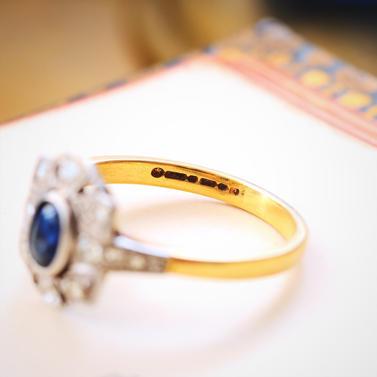 Vintage Hand Made Art Deco Sapphire & Diamond Ring