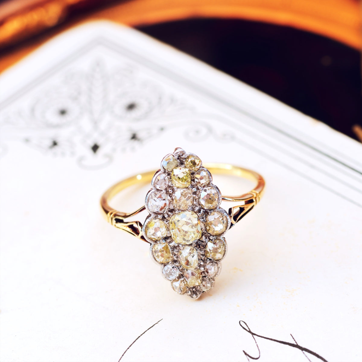 Fine Lovely! Vintage Marquise Diamond Cluster Ring