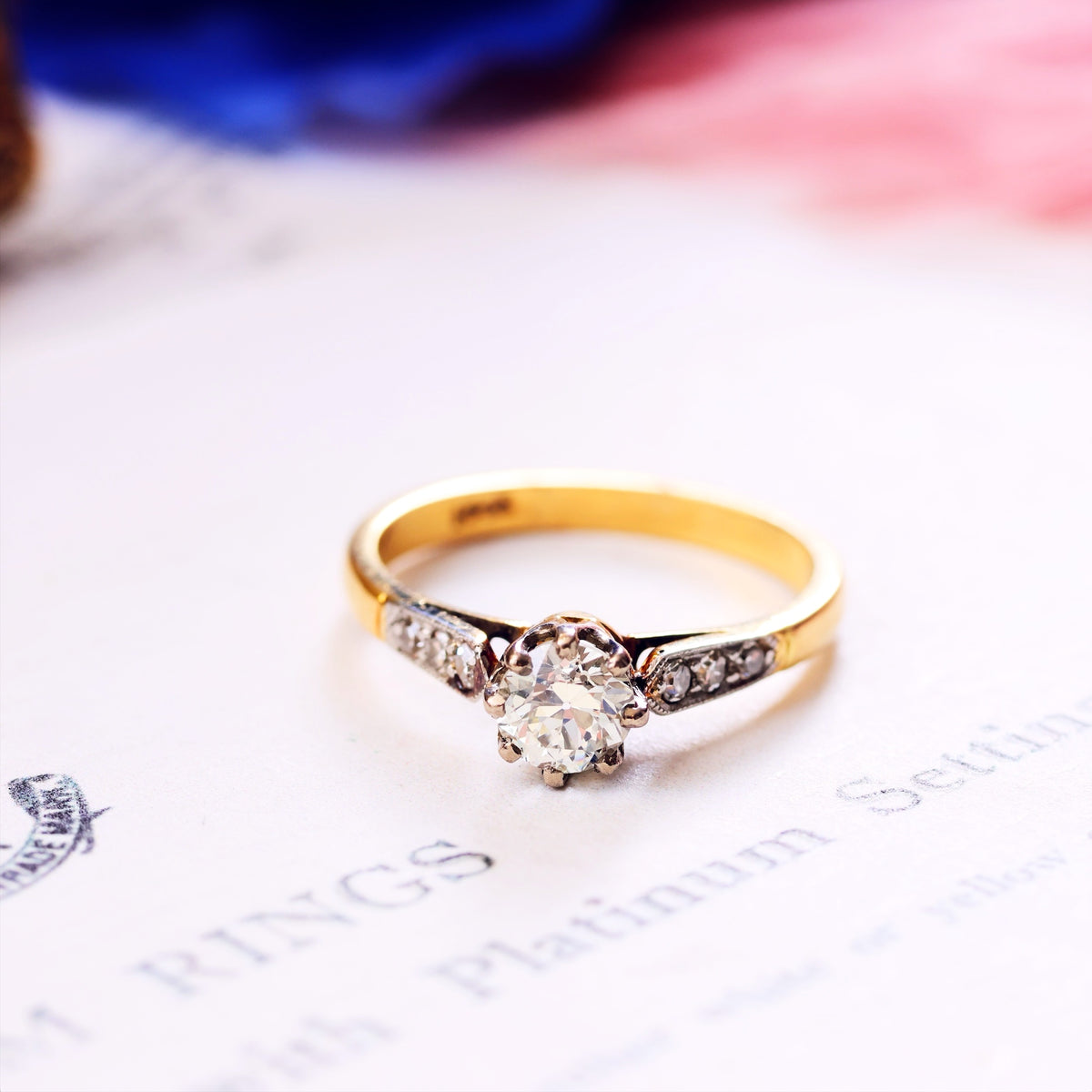 Hand Crafted Vintage Old European Cut Diamond Engagement Ring