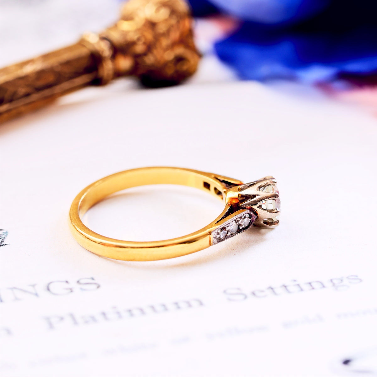 Hand Crafted Vintage Old European Cut Diamond Engagement Ring