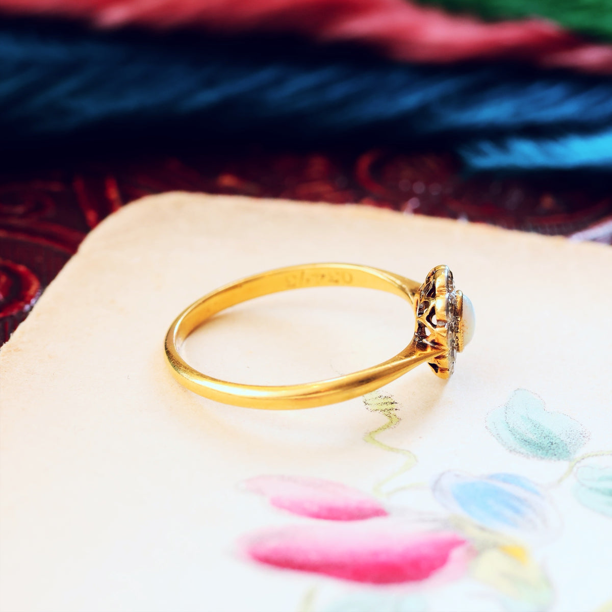 Darling Vintage Opal & Diamond Blossom Cluster Ring