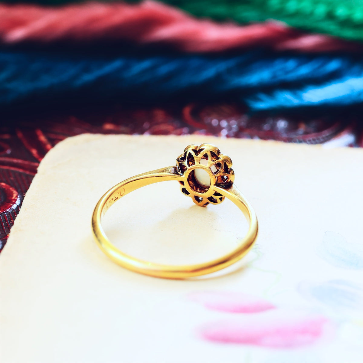 Darling Vintage Opal & Diamond Blossom Cluster Ring