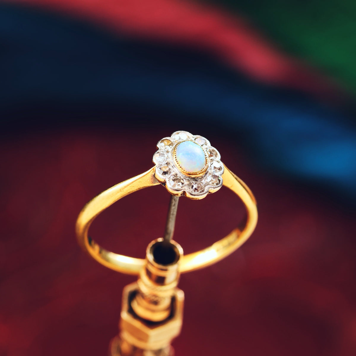 Darling Vintage Opal & Diamond Blossom Cluster Ring