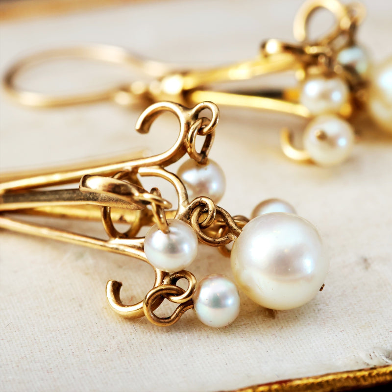 Vintage Pearl Chandelieric Earrings