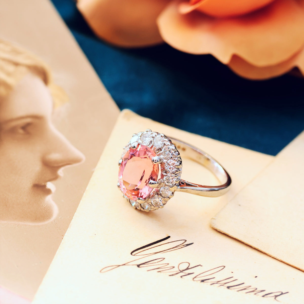 Date 1995 Pink Tourmaline & Diamond Cocktail Ring