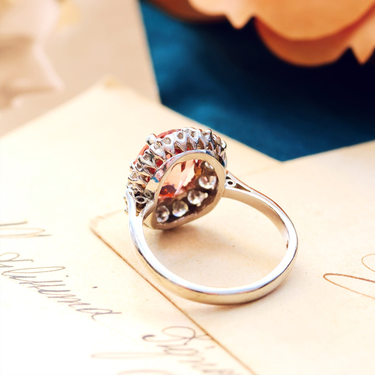 Date 1995 Pink Tourmaline & Diamond Cocktail Ring