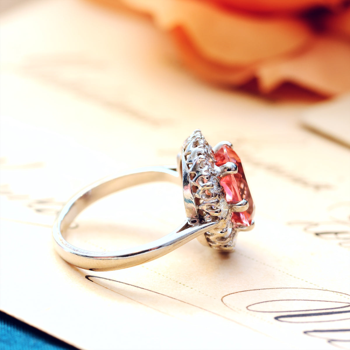 Date 1995 Pink Tourmaline & Diamond Cocktail Ring