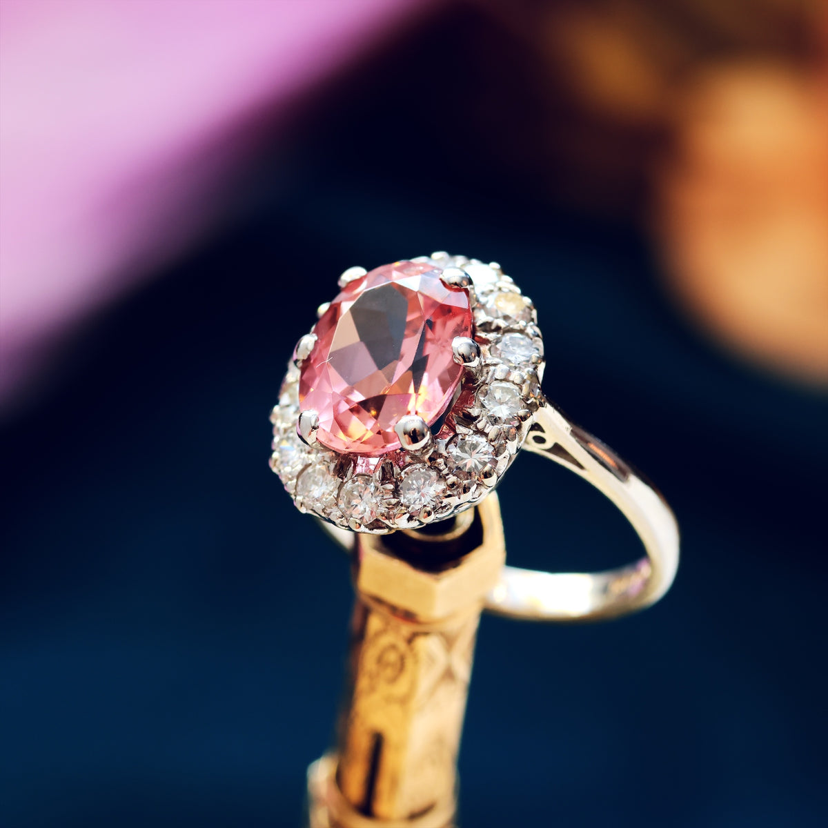 Date 1995 Pink Tourmaline & Diamond Cocktail Ring