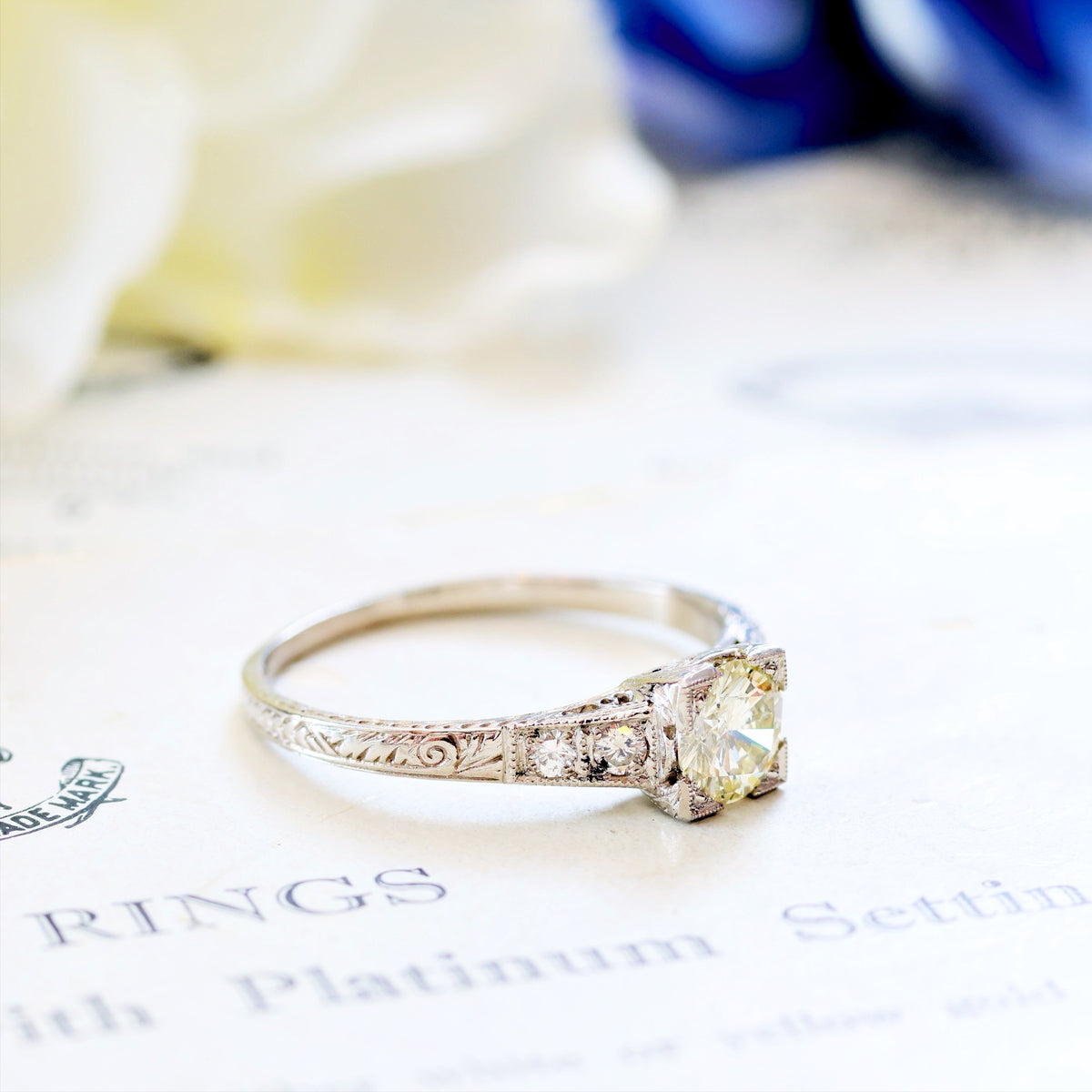 Lovely Quality Vintage Platinum & Diamond Engagement Ring