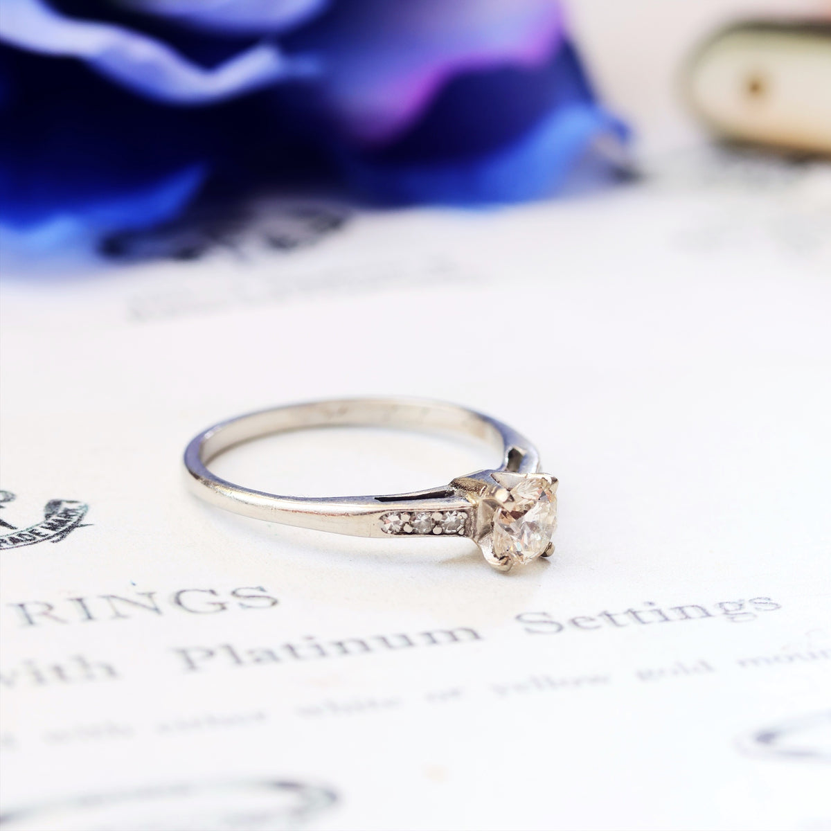 Choice Vintage 1940's Platinum & Diamond Engagement Ring