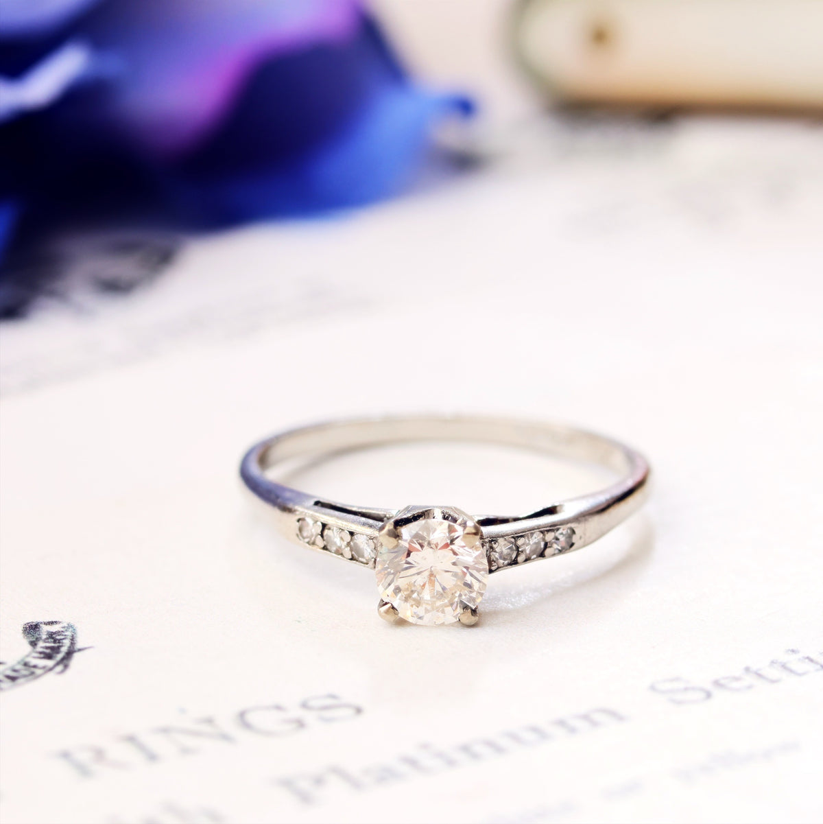 Choice Vintage 1940's Platinum & Diamond Engagement Ring