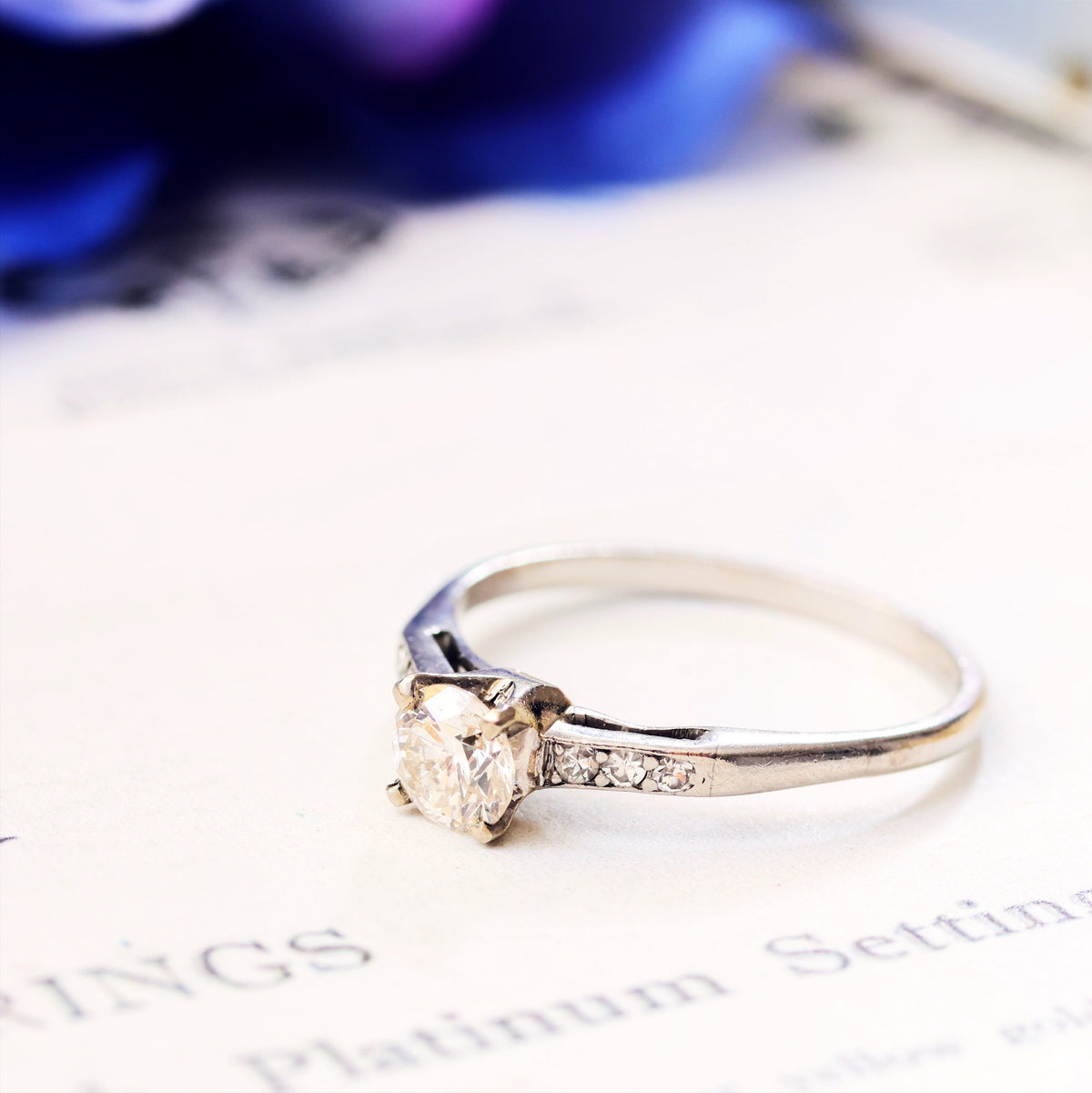 Choice Vintage 1940's Platinum & Diamond Engagement Ring