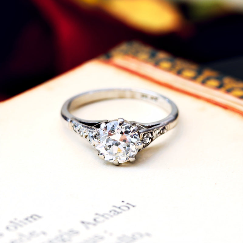 Vintage One Carat Platinum & Diamond Engagement Ring