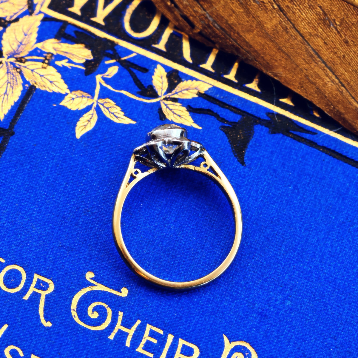 Vintage Recycled Diamond Daisy Cluster Engagement Ring