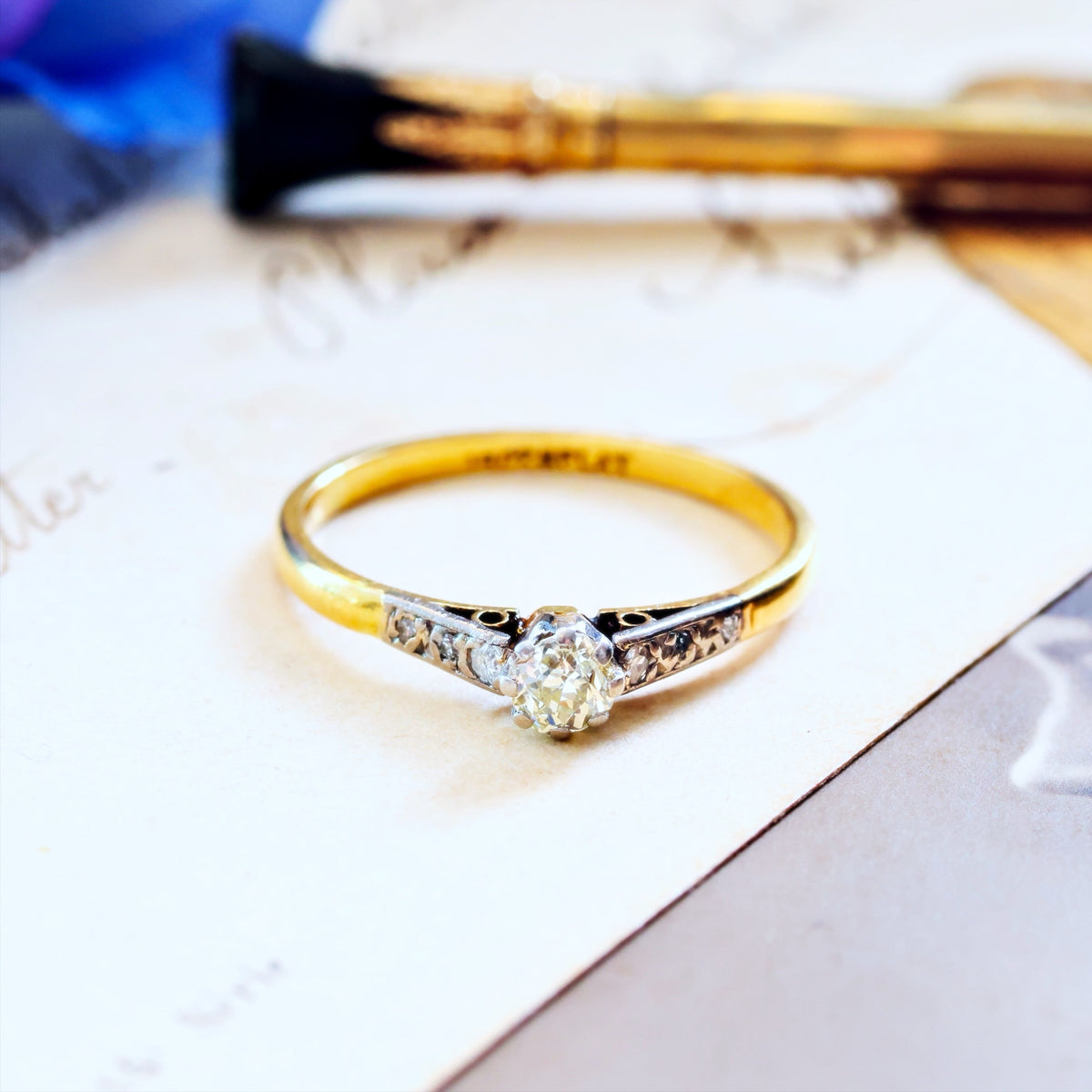 Vintage Glitter! Recycled Diamond Engagement Ring