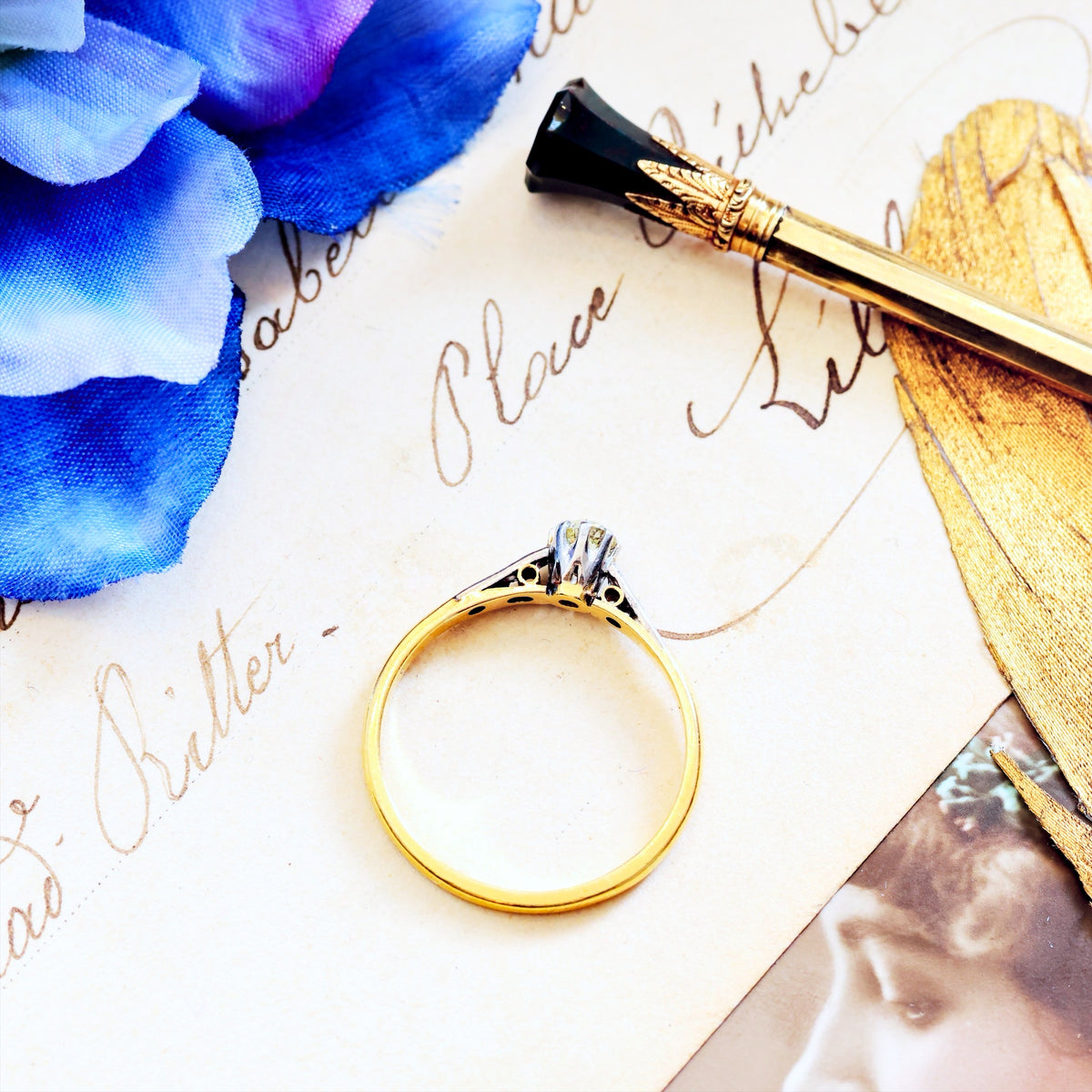 Vintage Glitter! Recycled Diamond Engagement Ring