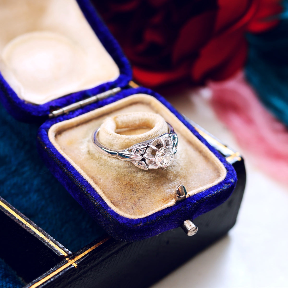Vintage Recycled Hand Cut Diamond Engagement Ring