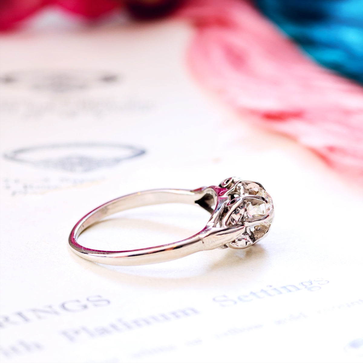 Vintage Recycled Hand Cut Diamond Engagement Ring