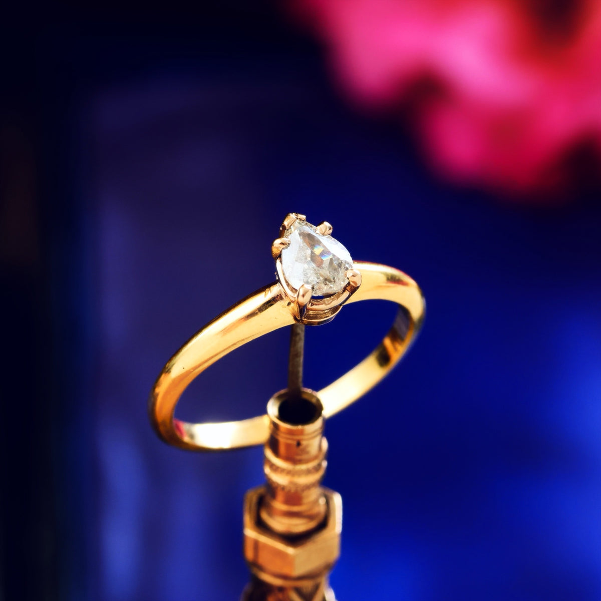 Vintage Recycled Pear-Cut Diamond Engagement Ring