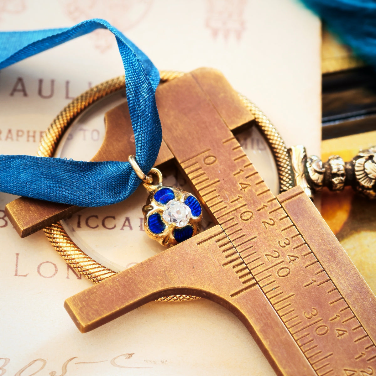 Gothic Revival Diamond & Enamel Pendant