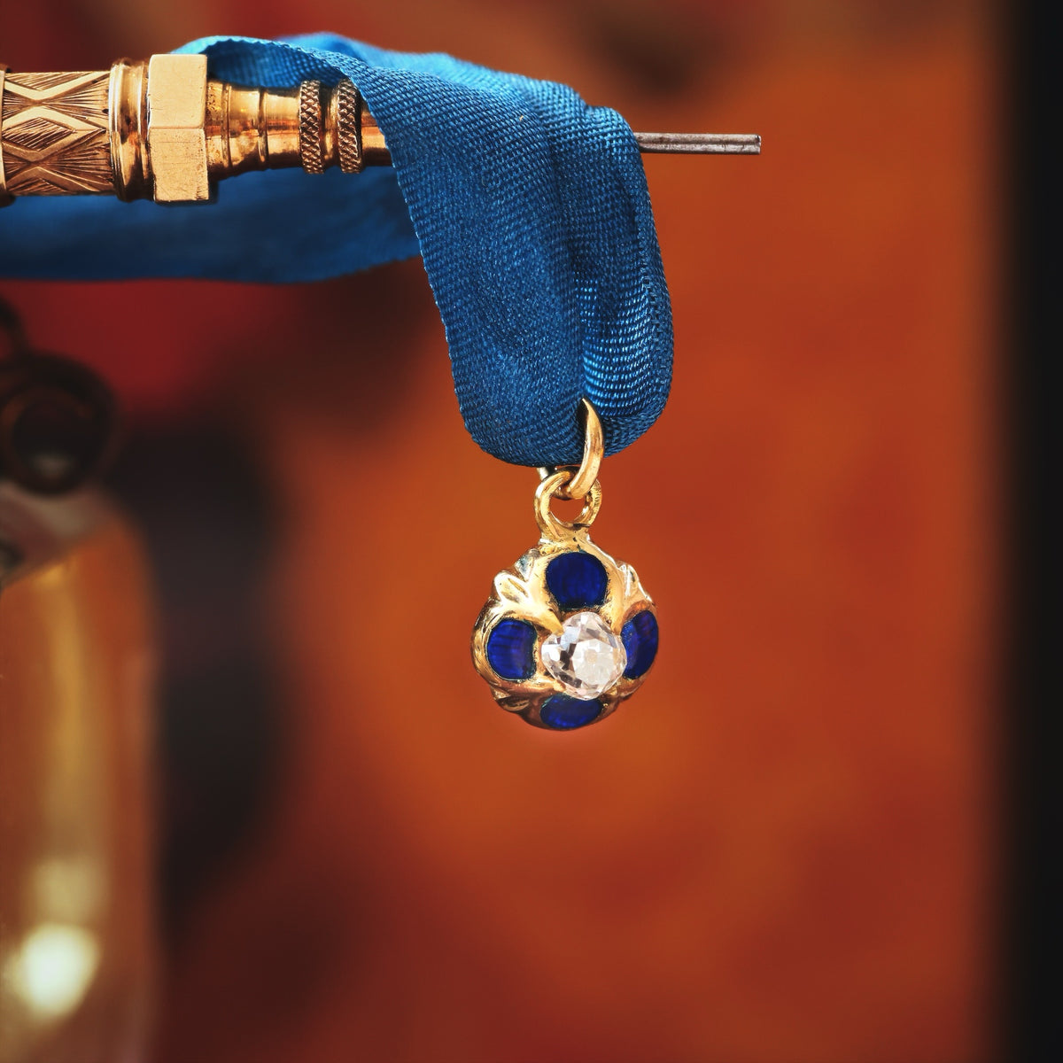 Renaissance Revival Diamond & Enamel Pendant