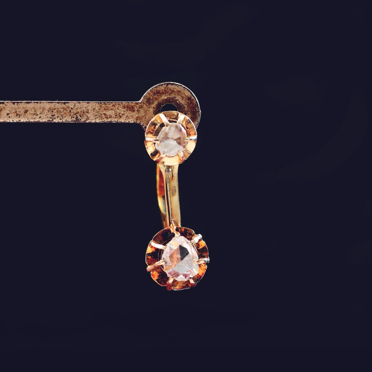 Vintage Rose Cut Diamond Drop Earrings
