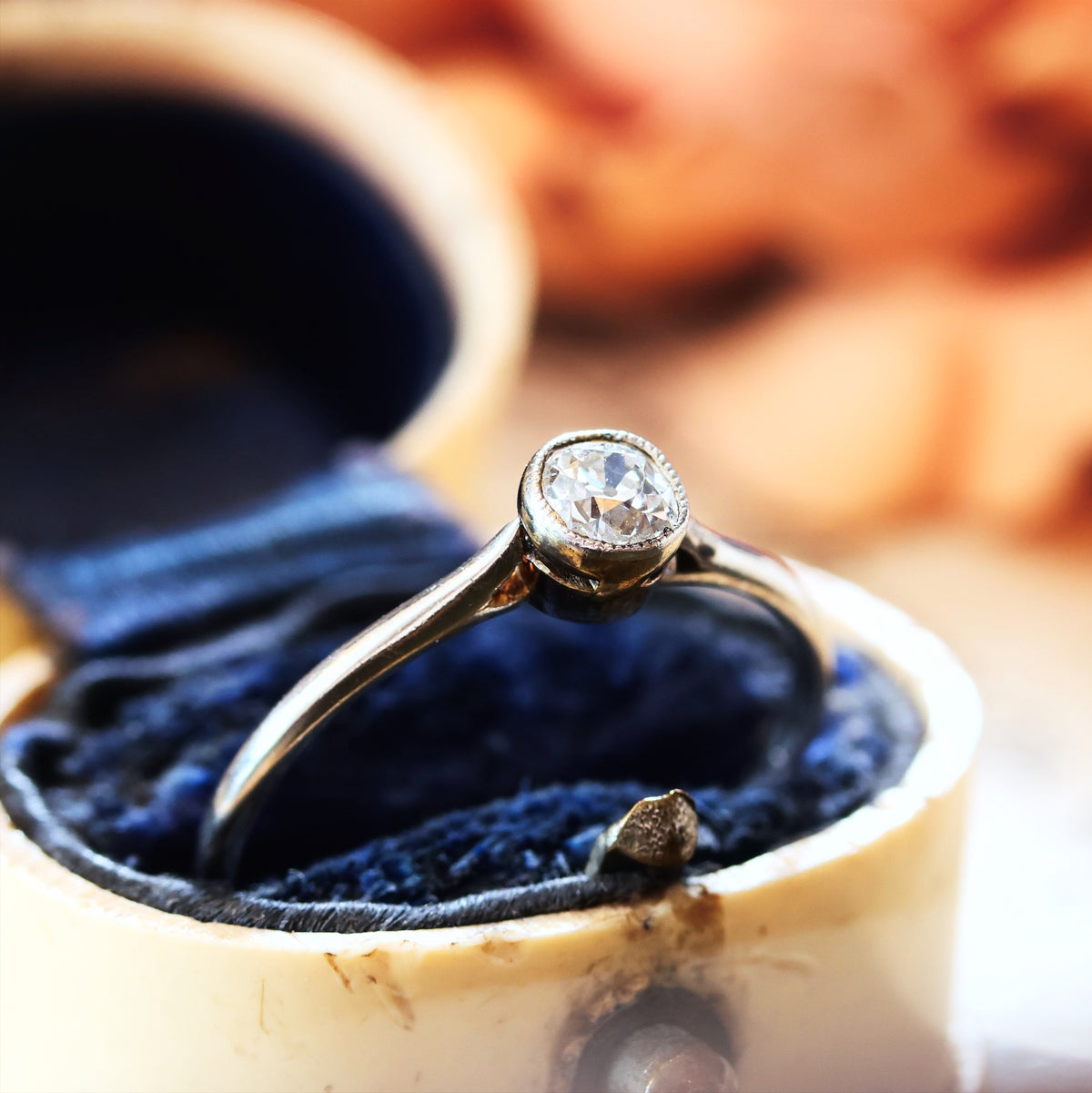 Vintage Hand Cut Diamond Engagement Ring
