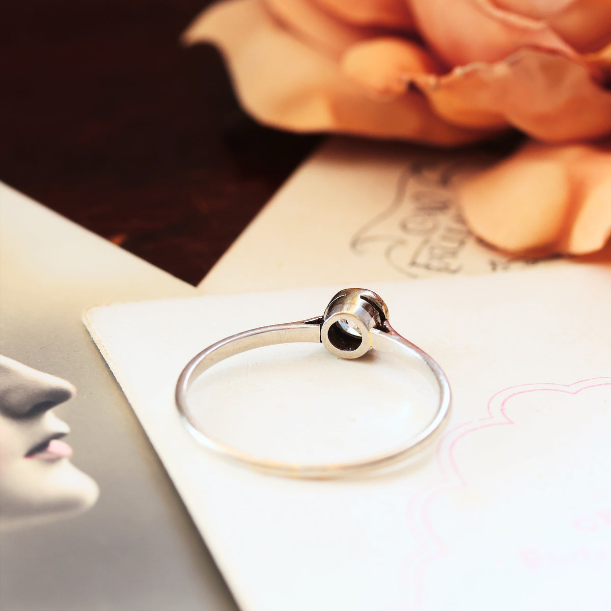 Vintage Hand Cut Diamond Engagement Ring