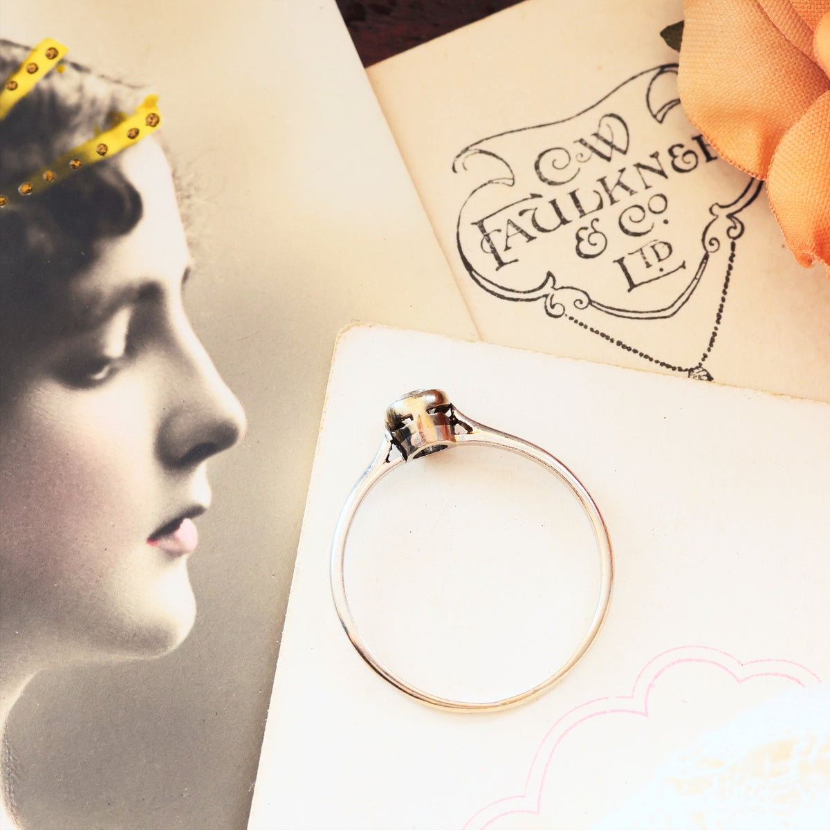 Vintage Hand Cut Diamond Engagement Ring