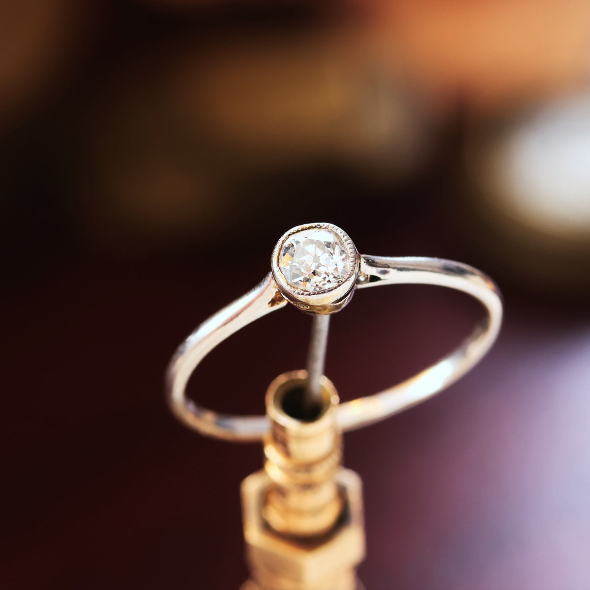 Vintage Hand Cut Diamond Engagement Ring