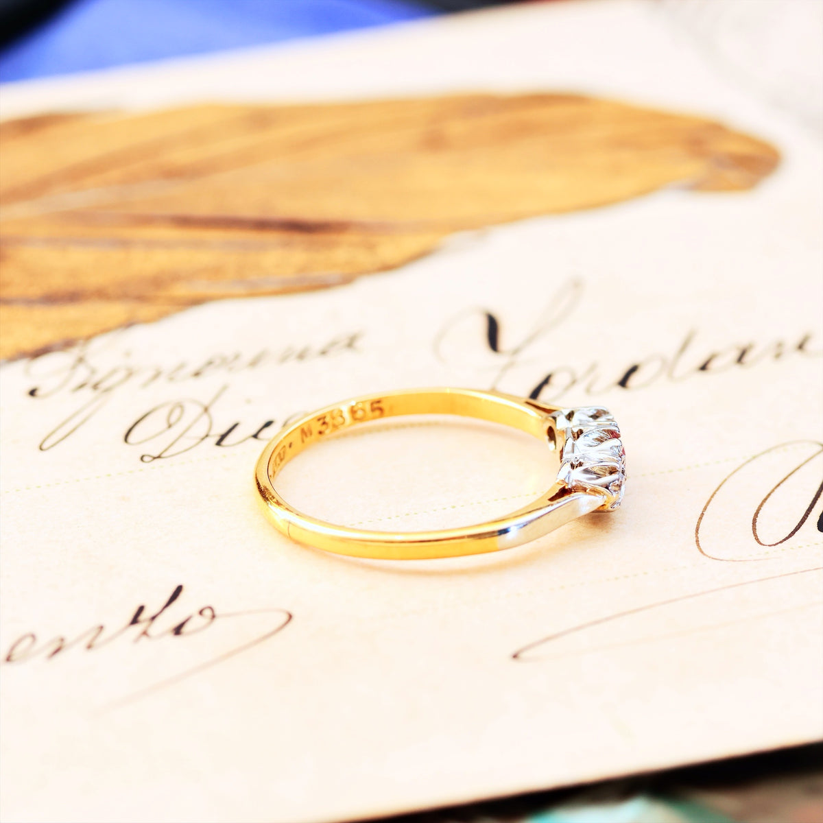 Cutest Vintage Ruby & Diamond Trilogy Engagement Ring